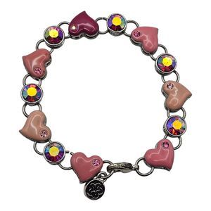 High Intencity Enamel Aurora Borealis‎ Heart Charm Chain Bracelet